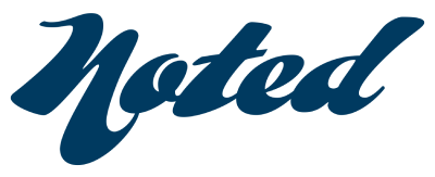 The word 'Noted' as a logo